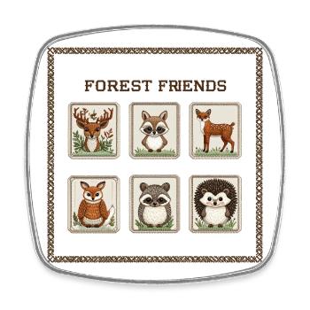 Collection de patchs Waldfreunde - Magnet carré - blanc - Devant