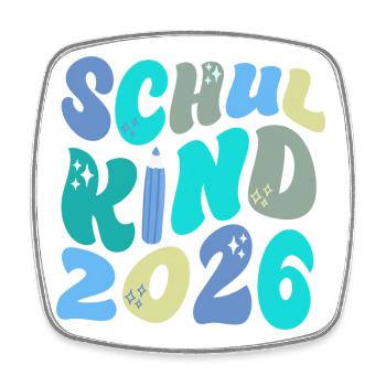 Einschulung – Bunte Schulstart Edition - Viereckiger Kühlschrankmagnet - Weiß - Vorne