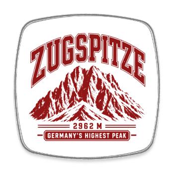 Zugspitze Germany Highest Peak Vintage Mountain - Square fridge magnet - white - Front