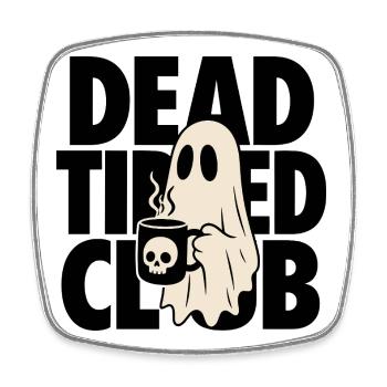 Coffee Ghost Spooky Morning - Square fridge magnet - white - Front