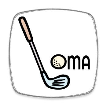 Golf Granny Golf Clubs - Magnet carré - blanc - Devant