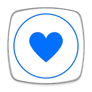 Blue Heart Circle | Minimal Design - Square fridge magnet - white - Front