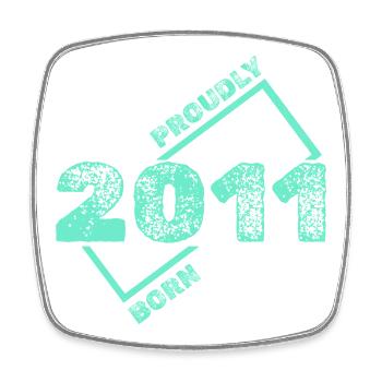 2011 - Viereckiger Kühlschrankmagnet - Weiß - Vorne