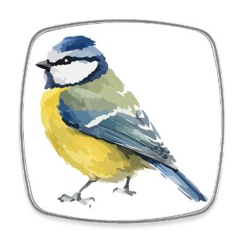 Blue Color Block Design - Square fridge magnet - white - Front