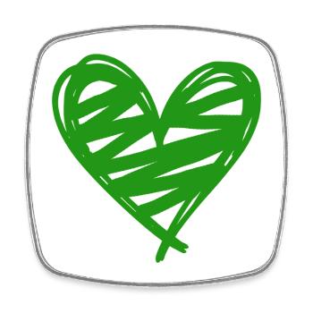 Heart - Square fridge magnet - white - Front