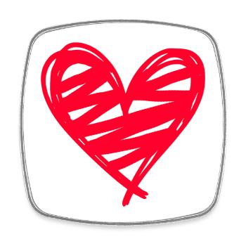Heart - Square fridge magnet - white - Front
