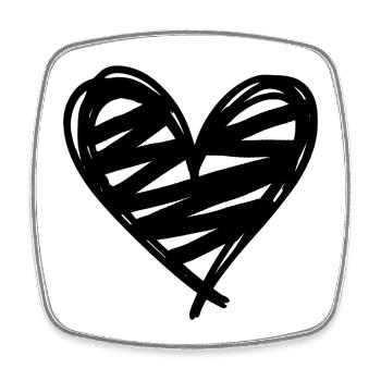 Heart - Square fridge magnet - white - Front