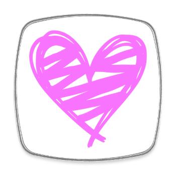 Heart - Square fridge magnet - white - Front