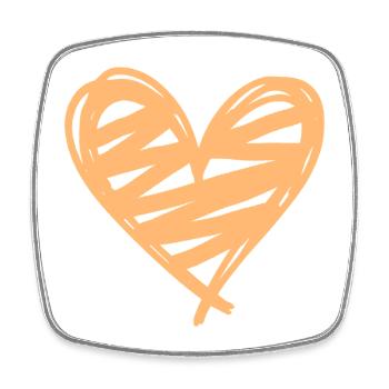 Heart - Square fridge magnet - white - Front