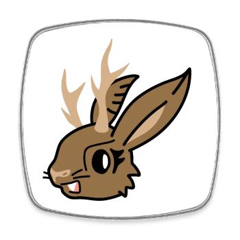 Wolpertinger Wolperdinger - Viereckiger Kühlschrankmagnet - Weiß - Vorne