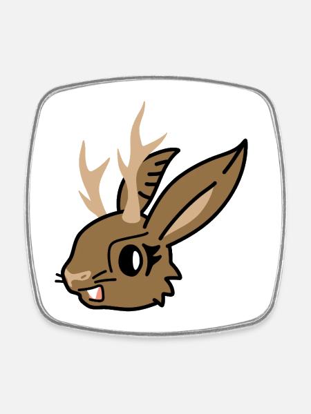 Wolpertinger Wolperdinger - Square fridge magnet - white