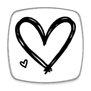Heart - Square fridge magnet - white - Front