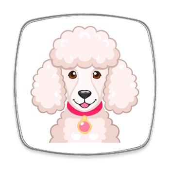 Poodle (Comic Portrait) - Square fridge magnet - white - Front