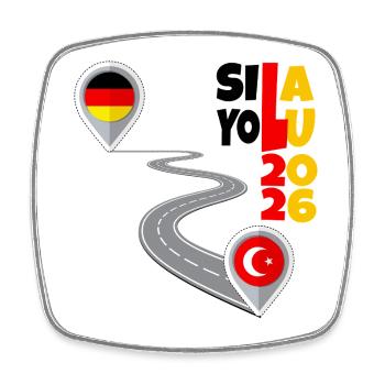 Sila Yolu - Retour : Deux mondes, un voyage - Magnet carré - blanc - Devant