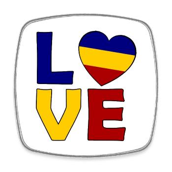 Love Romania Heart Flag - Square fridge magnet - white - Front
