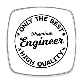 The perfect engineer - Square fridge magnet - white - Front