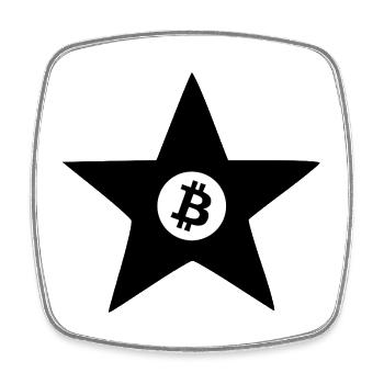 Bitcoin Symbol Schwarz - Viereckiger Kühlschrankmagnet - Weiß - Vorne