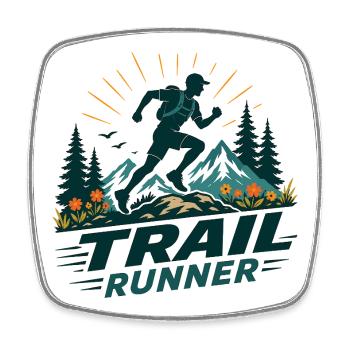 Coureur de trail - Magnet carré - blanc - Devant