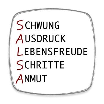 Salsa - Viereckiger Kühlschrankmagnet - Weiß - Vorne