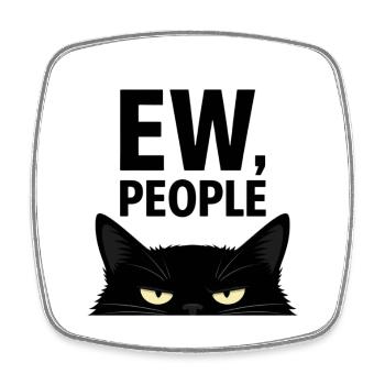 EW, People Katzenblick - Viereckiger Kühlschrankmagnet - Weiß - Vorne