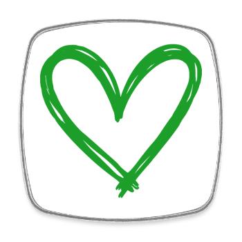 Heart - Square fridge magnet - white - Front