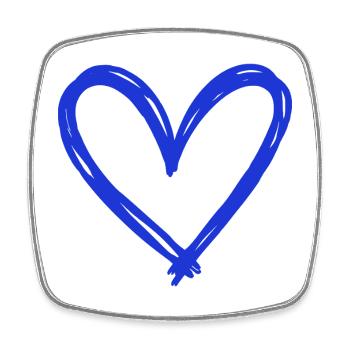 Cœur - Magnet carré - blanc - Devant