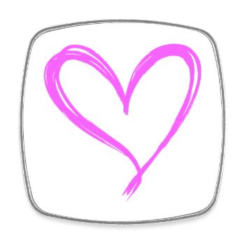 Heart - Square fridge magnet - white - Front