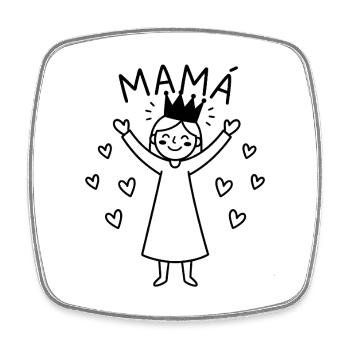 T-shirt Humor Mom Queen Heart Gift - Square fridge magnet - white - Front