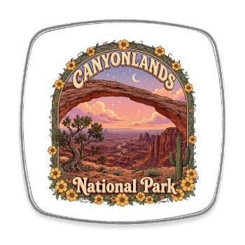 Canyonlands National Park USA Utah Hiking Vintage - Square fridge magnet - white - Front