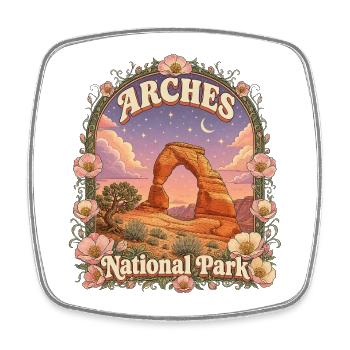 Arches National Park USA Utah Hiking Vintage - Square fridge magnet - white - Front