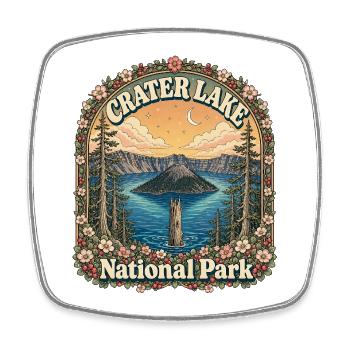 Crater Lake National Park USA Oregon Vintage - Square fridge magnet - white - Front