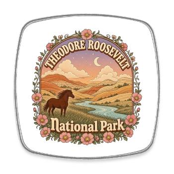 Theodore Roosevelt National Park, USA North Dakota - Square fridge magnet - white - Front
