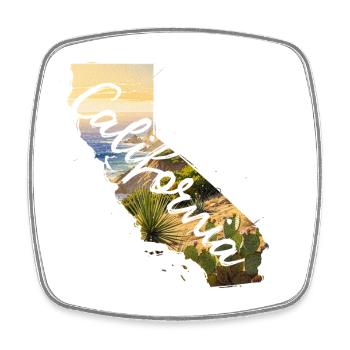 Carte aquarelle Californie - Magnet carré - blanc - Devant