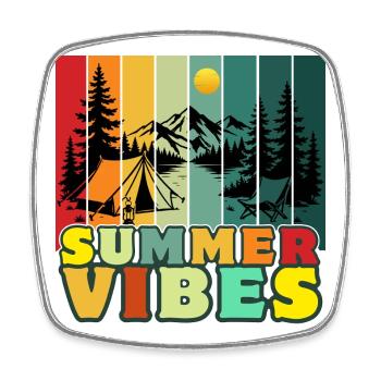 SOMMERSTIMMUNG - Viereckiger Kühlschrankmagnet - Weiß - Vorne