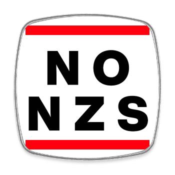 NO NZS, NIE WIEDER, ANTIFASCHISMUS, NO AFD  - Viereckiger Kühlschrankmagnet - Weiß - Vorne