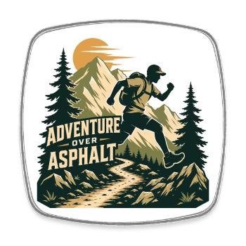 Trail Running - Adventure Over Asphalt - Square fridge magnet - white - Front