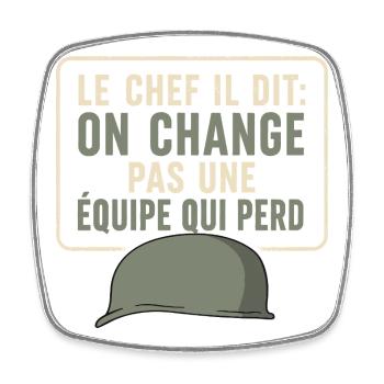 Militaire 7ie Compagnie Cadeau humour personnalisé - Magnet carré - blanc - Devant