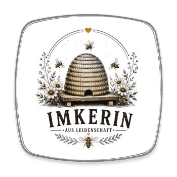 Imkerin aus Leidenschaft - Viereckiger Kühlschrankmagnet - Weiß - Vorne