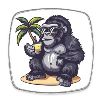 Palmier d’été gorille - Magnet carré - blanc - Devant