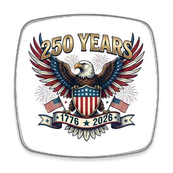250 Years American 1776 2026 250th 4th July Indepe - Magnet carré - blanc - Devant