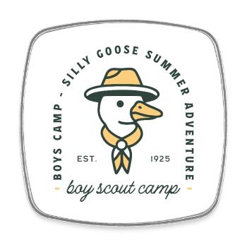 Camp d’été des Boy Scouts - Magnet carré - blanc - Devant