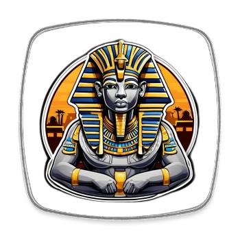 Pharaon Égyptien en Vecteur Coloré - Magnet carré - blanc - Devant