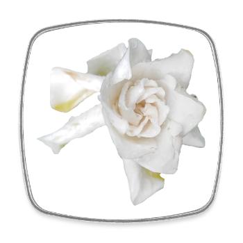 Dewy_White_Gardenia_Macro_Flower_Wall_Art - Magnet carré - blanc - Devant