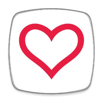 Heart - Square fridge magnet - white - Front