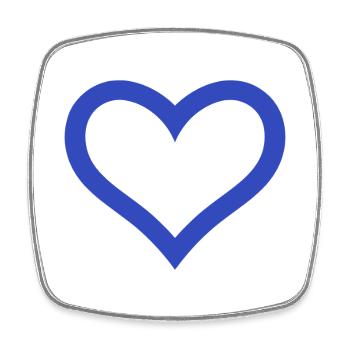 Heart - Square fridge magnet - white - Front