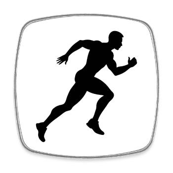 coureur - Magnet carré - blanc - Devant