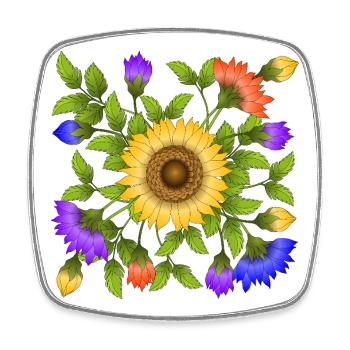 Blumen - Viereckiger Kühlschrankmagnet - Weiß - Vorne