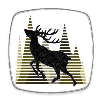 Hirsch - Viereckiger Kühlschrankmagnet - Weiß - Vorne
