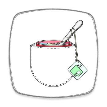 INFUSED - Viereckiger Kühlschrankmagnet - Weiß - Vorne