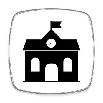 Schule - Viereckiger Kühlschrankmagnet - Weiß - Vorne